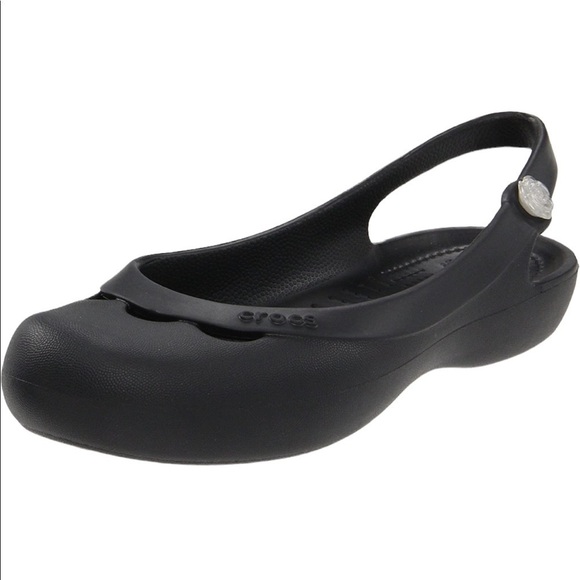Crocs Black Jayna Slingback Flats - Picture 1 of 9